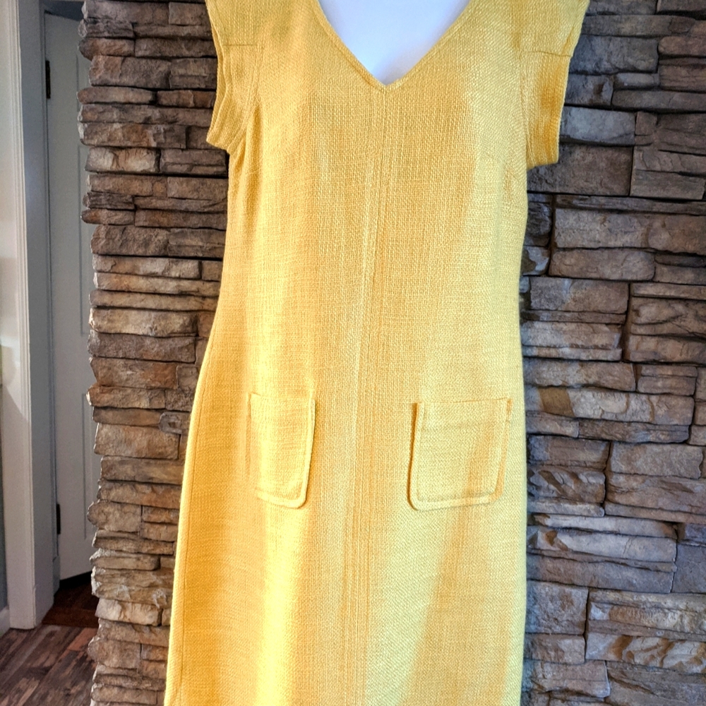 Talbots Yellow Tweed Dress size 4